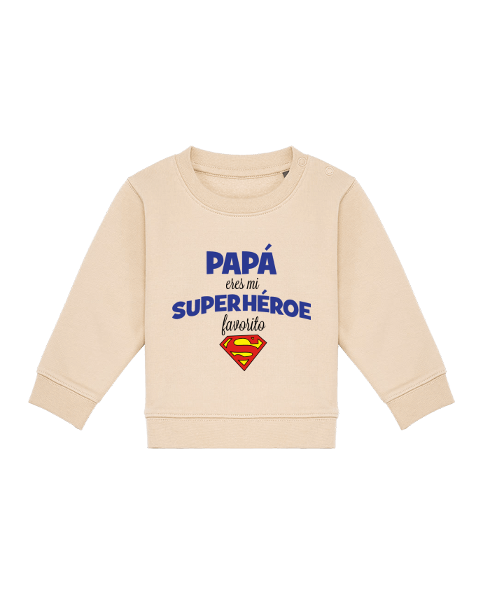 Sweatshirt bébé écoresponsable Papa eres mi superhéroe favorito por tunetoo