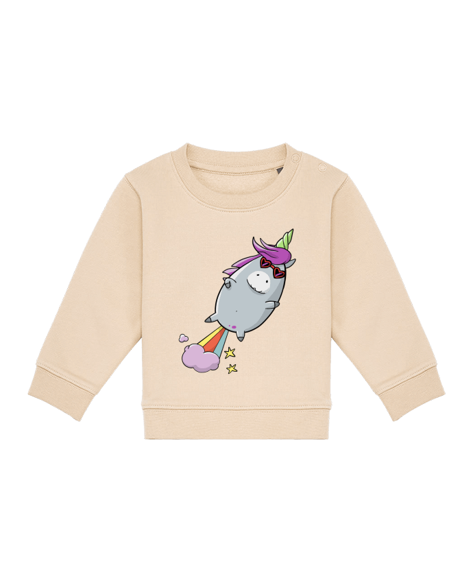 Sweatshirt bébé écoresponsable Licorne à propulsion naturelle por TOMI AX