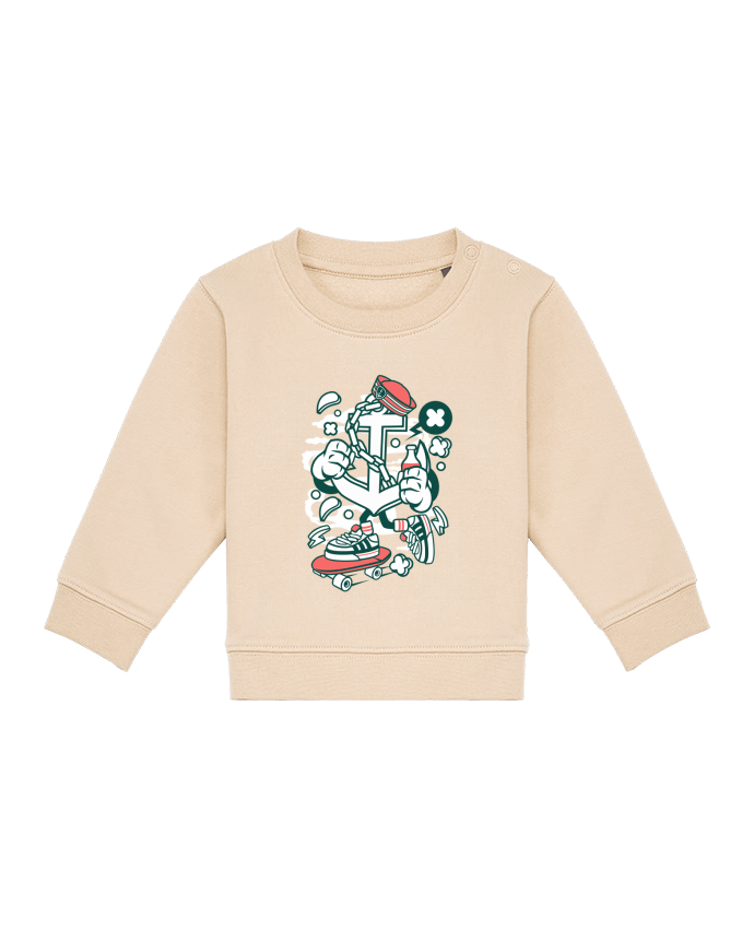 Sweat bébé Ancre Skateboard Cartoon | By Kap Atelier Cartoon par Kap Atelier