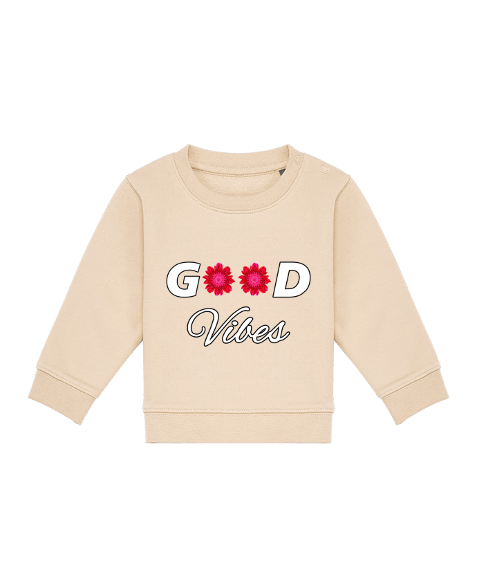 Sweat bébé Good Vibes avec Fleurs Roses et Rouges par LV-CREATOR