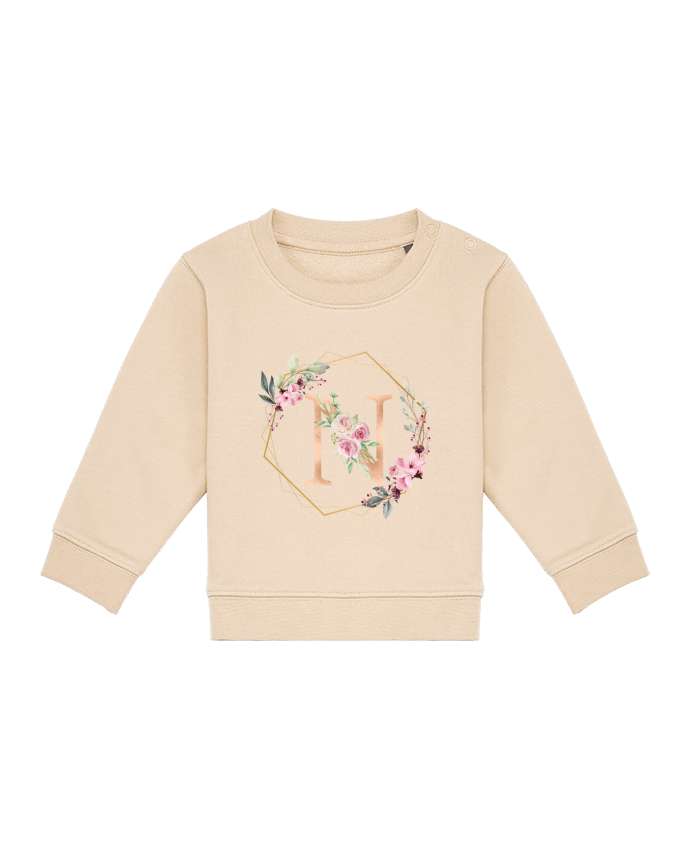Sweat bébé Lettre N fleurs par 