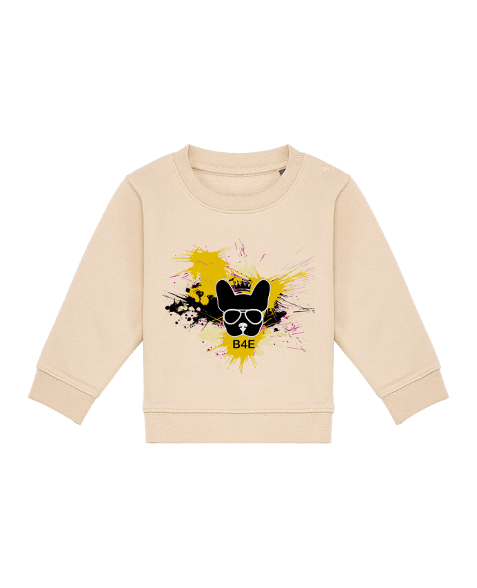 Sweat bébé Bouledogue Français jaune peinture par Toncadeauperso