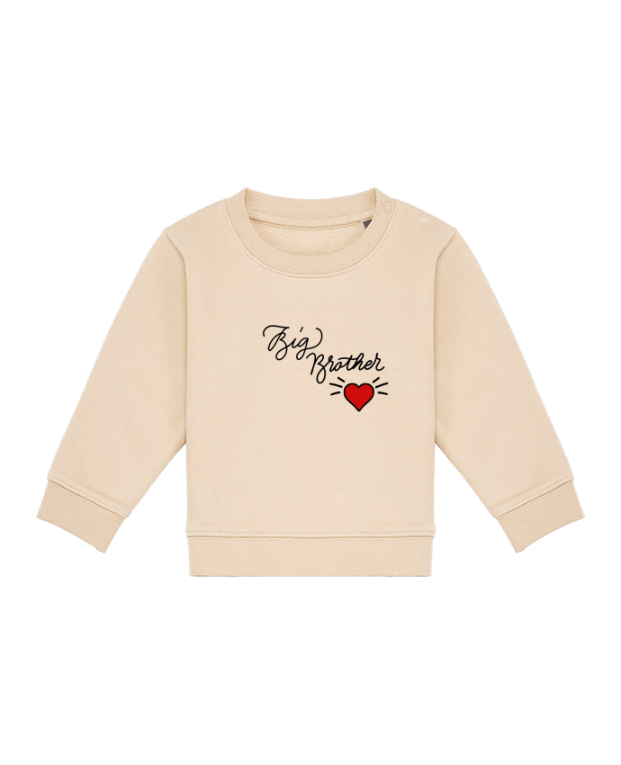 Sweat bébé Big Bro red heart par calligraphismes