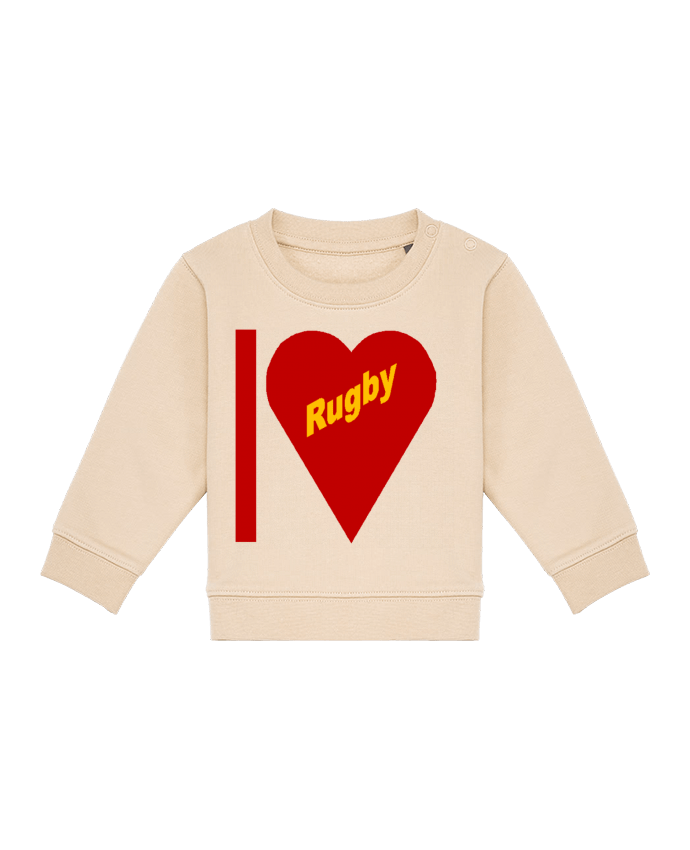 Sweat bébé I  LOVE  RUGBY par FIRST  STAR