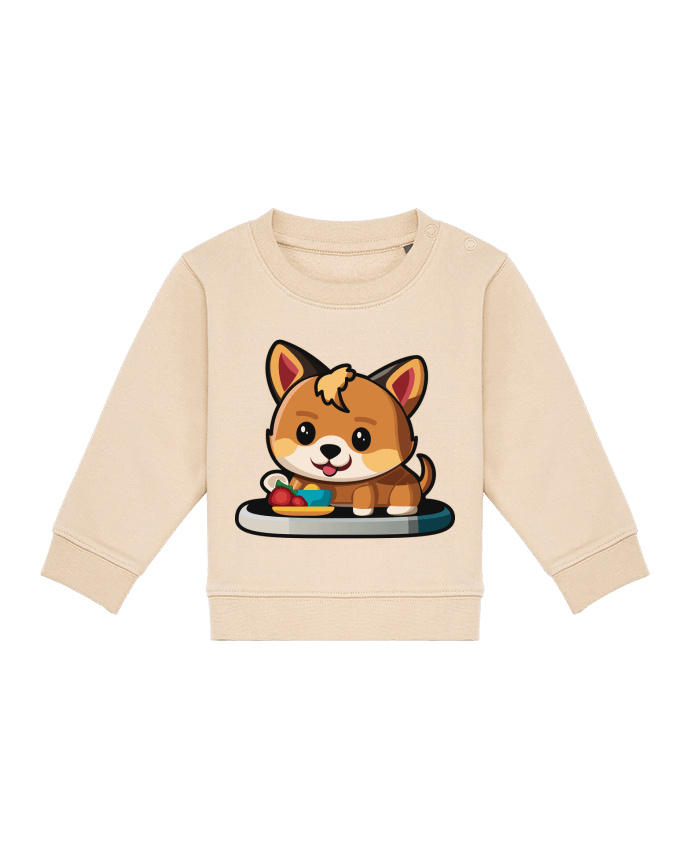 Sweat bébé Chiot Heureux à l'Heure du Repas par Alvo graphiste