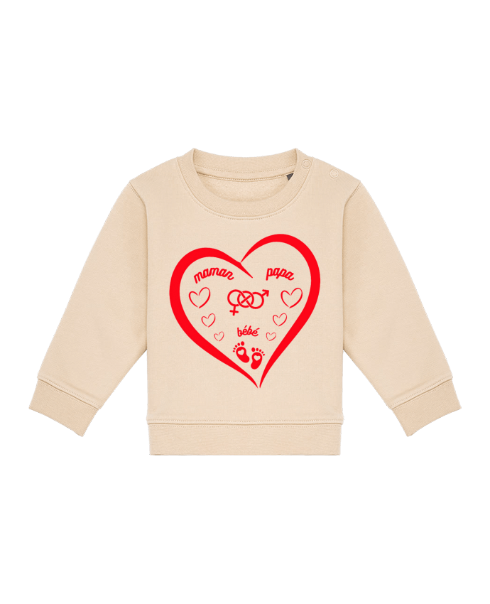 Sweat bébé NAISSANCE BEBE COEUR ROUGE DE FAMILLE MAMAN PAPA BEBE par LIAMRIVIERART