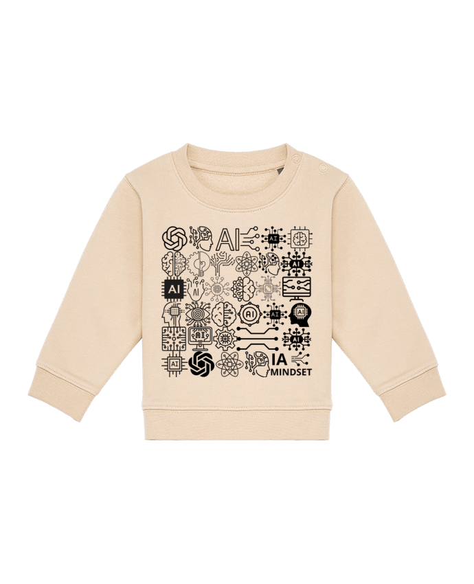 Sweat bébé INTELLIGENCE ARTIFICIELLE MOTIF NOIR ET BLANC IA MINDSET AI par LIAMRIVIERART
