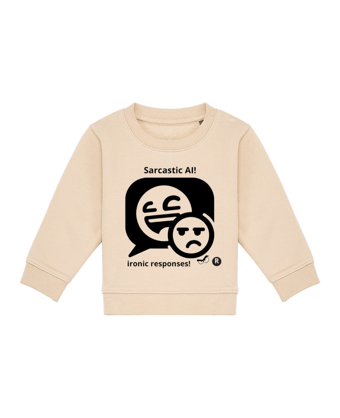 Sweat bébé HUMOUR GEEK INTELLIGENCE ARTIFICIELLE NOIR  ET BLANC MOTIF UNIQUE par LIAMRIVIERART