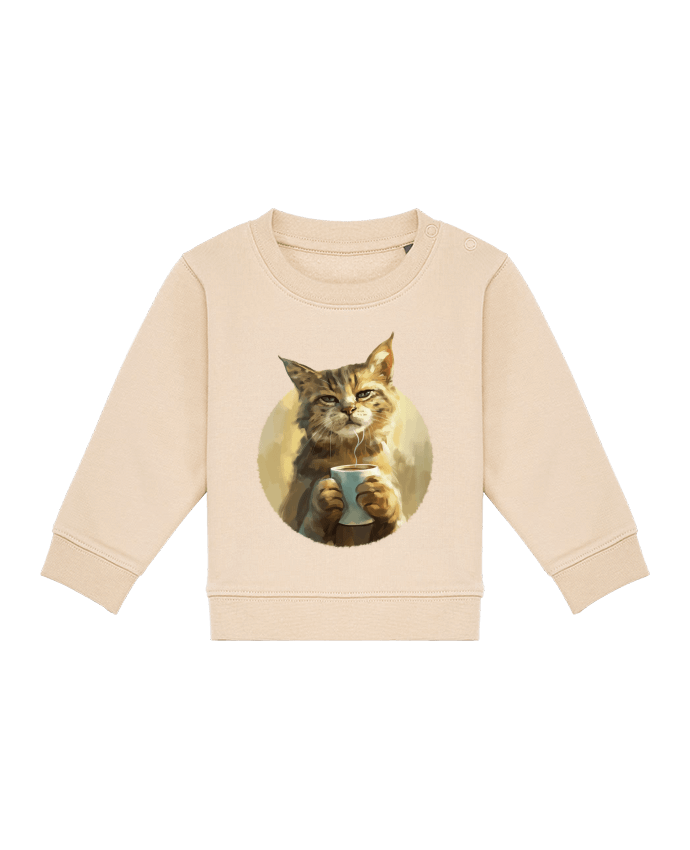 Sweat bébé Illustration de Chat avec sa tasse de café par KronoArt