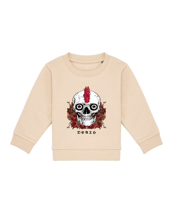 Sweat bébé Tête de mort Punk Mexicaine avec Fleur. par Halis