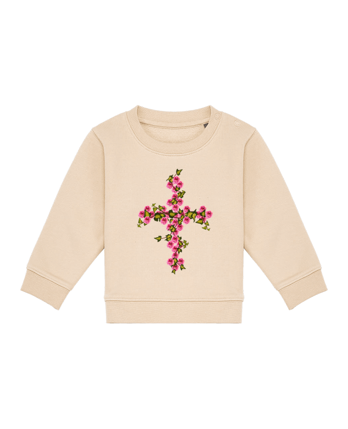 Sweat bébé Croix roses et lierre par Les Caprices de Filles