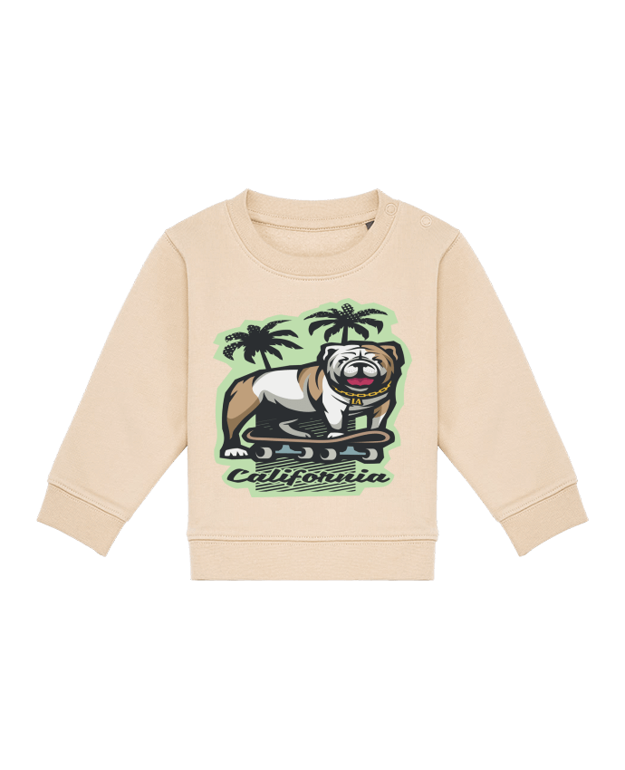 Sweat bébé Cool bulldog sur Skateboard California par TrendCadeaucool