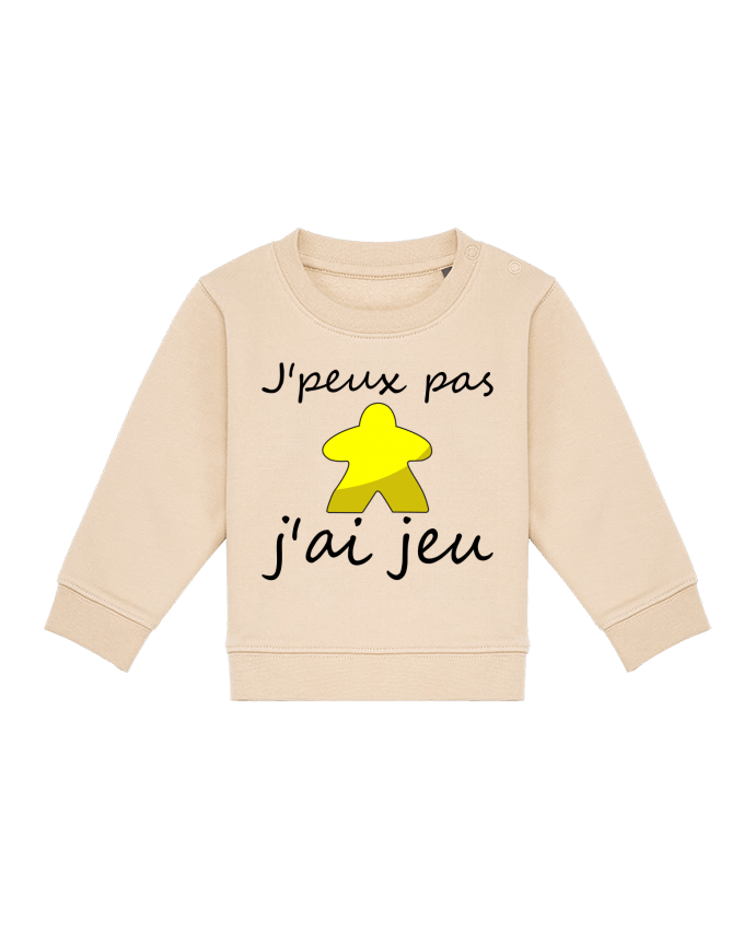 Sweat bébé j'peux pas j'ai jeu meeple jaune par Le Repaire des Joueurs