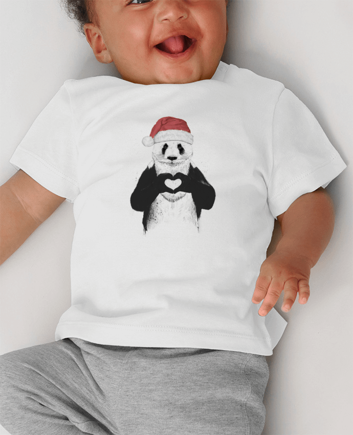 T-shirt bébé Santa Panda manches courtes du designer Balàzs Solti