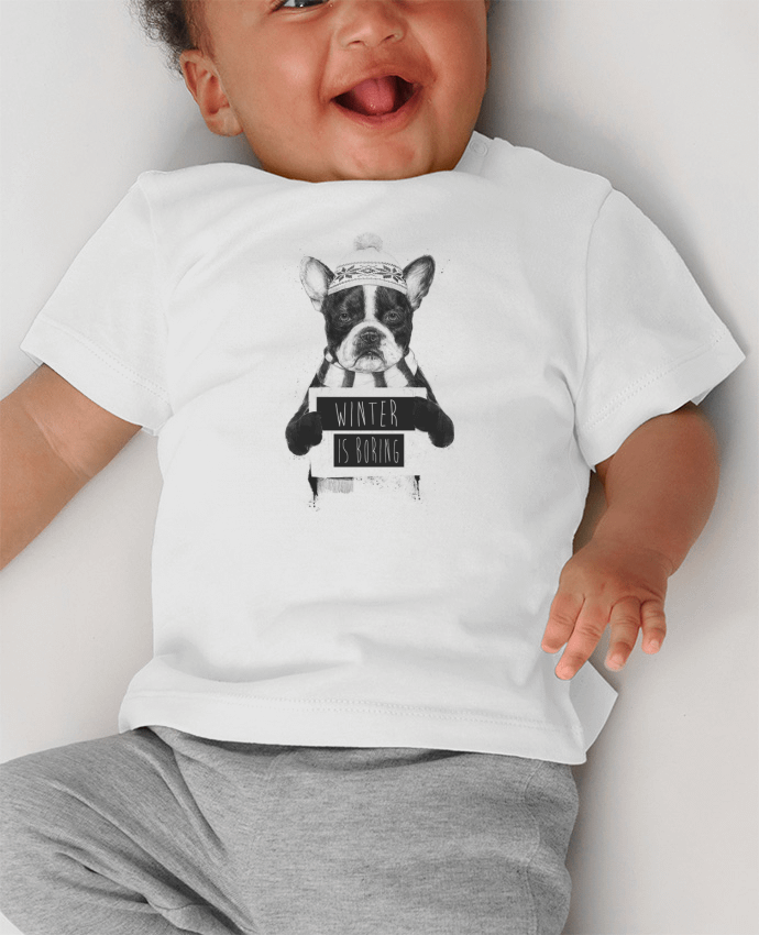T-shirt bébé Winter is boring manches courtes du designer Balàzs Solti