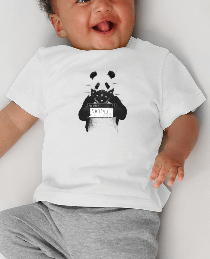 T-shirt bébé Bad panda manches courtes du designer Balàzs Solti