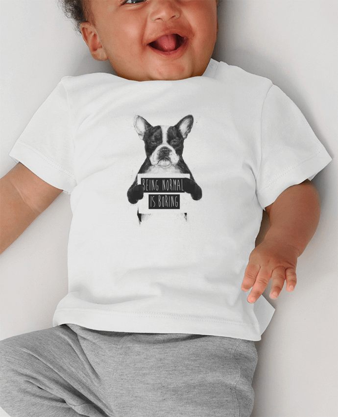 T-shirt bébé Being normal is boring manches courtes du designer Balàzs Solti