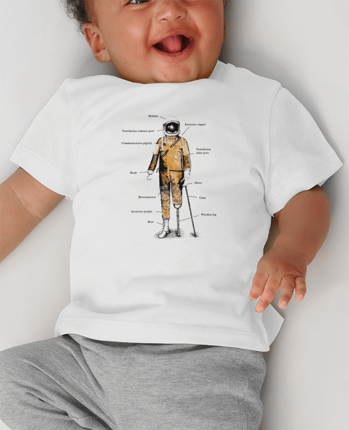 T-shirt bébé Astropirate with text manches courtes du designer Florent Bodart