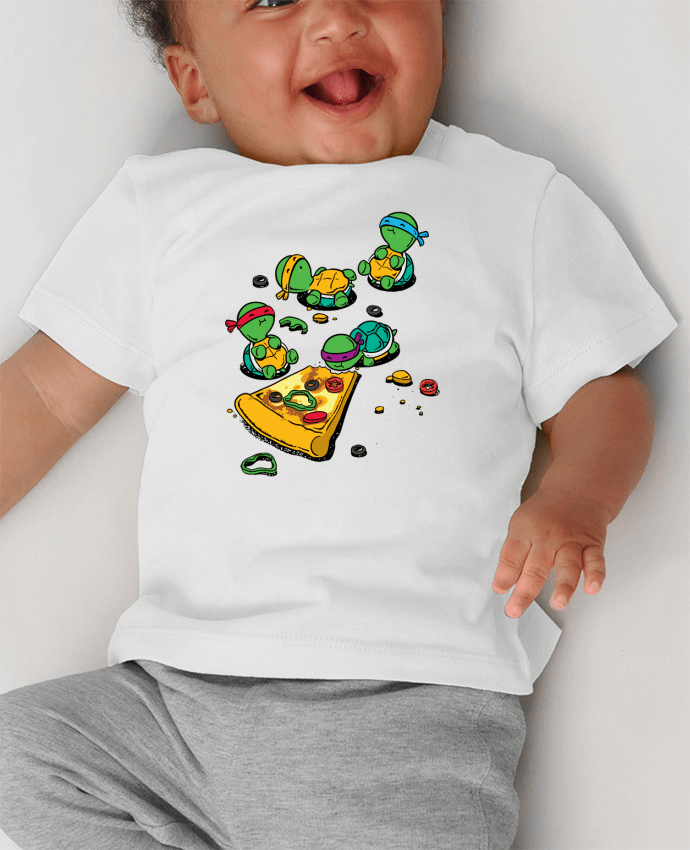 T-shirt bébé Pizza lover manches courtes du designer flyingmouse365