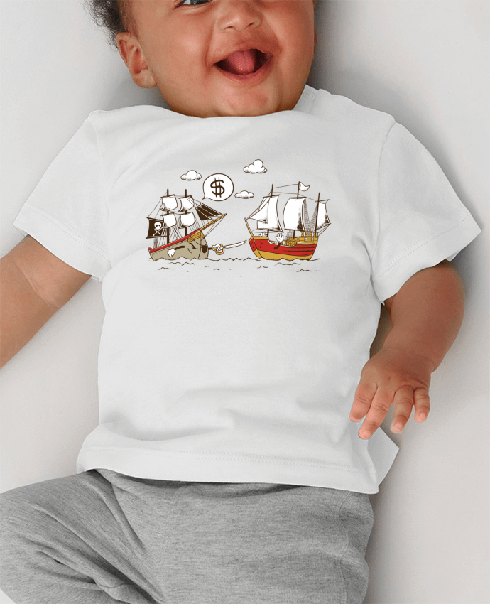 T-shirt bébé Pirate manches courtes du designer flyingmouse365