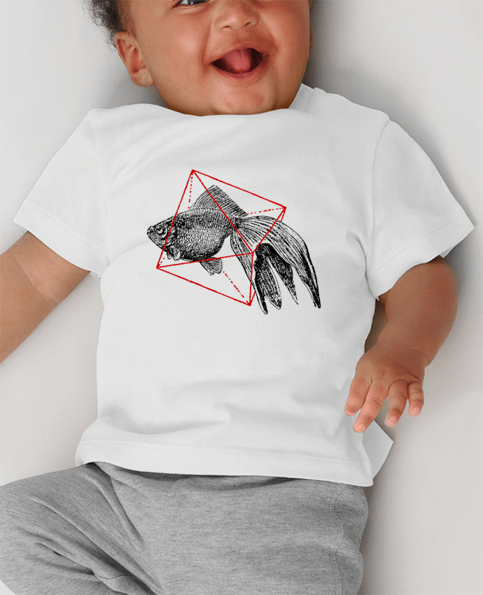 T-shirt bébé Fish in geometrics II manches courtes du designer Florent Bodart