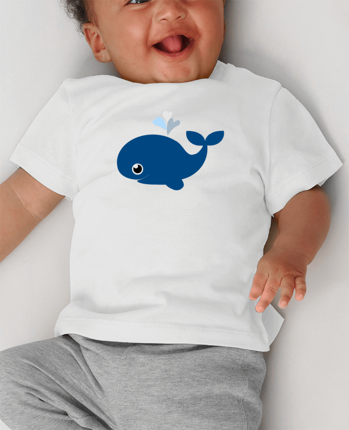 T-shirt bébé Baleine coeur manches courtes du designer WBang