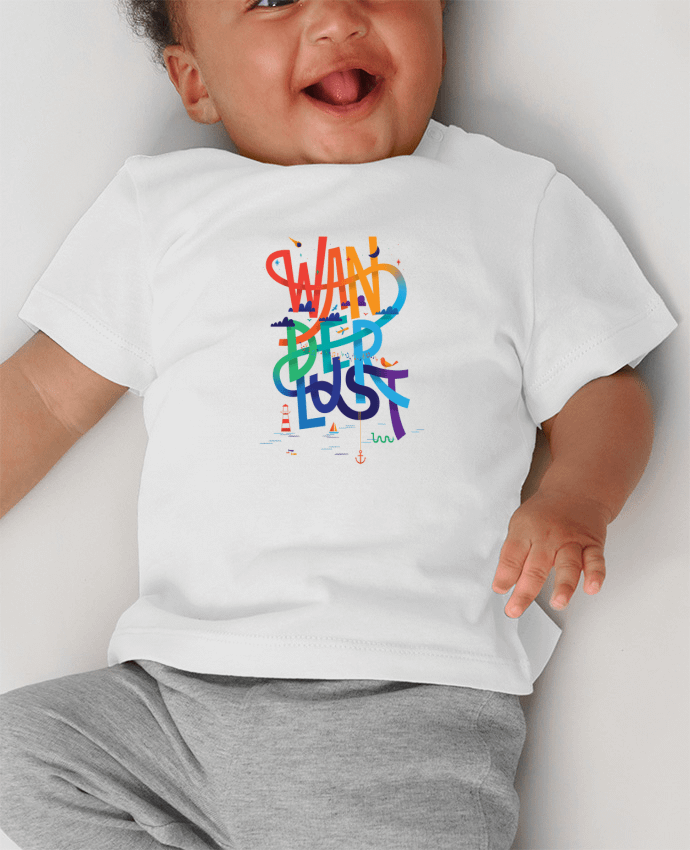 T-shirt bébé WanderLust manches courtes du designer 