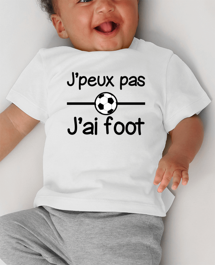 Tee Shirt Baby short-sleeved with pressure J'peux pas j'ai foot , football manches courtes du designer Benichan