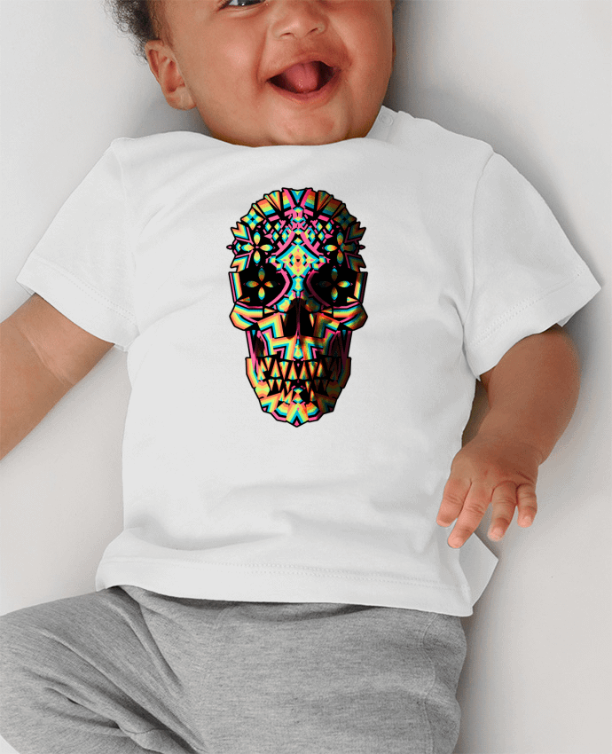 T-shirt bébé Skull Geo manches courtes du designer ali_gulec