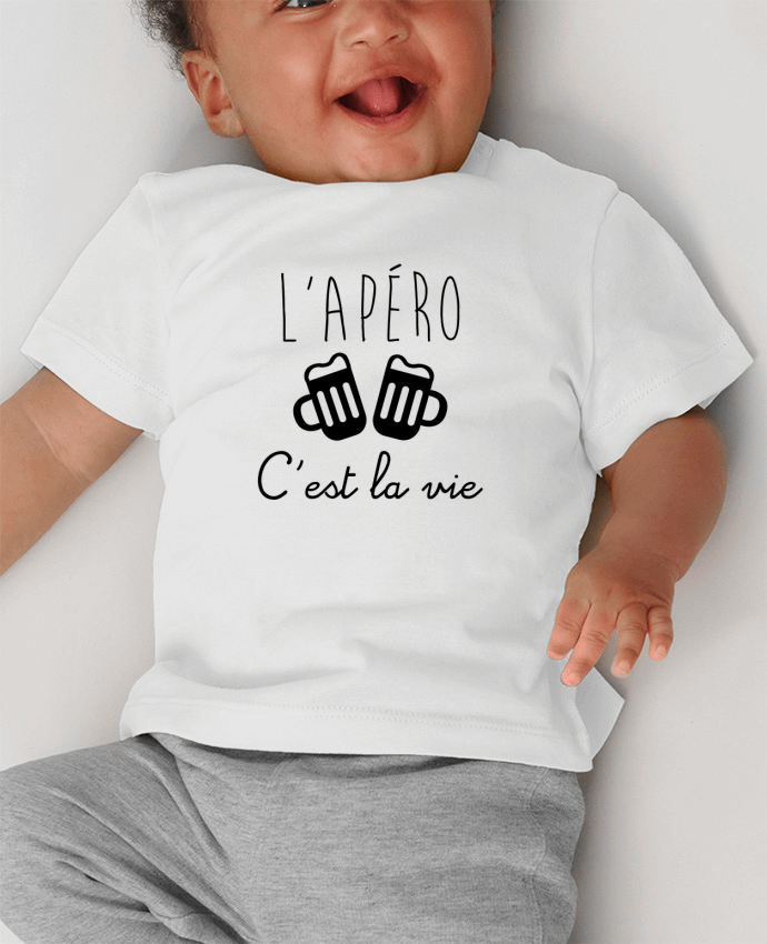 T-shirt bébé L'apéro c'est la vie , humour , alcool , drôle manches courtes du designer Benichan