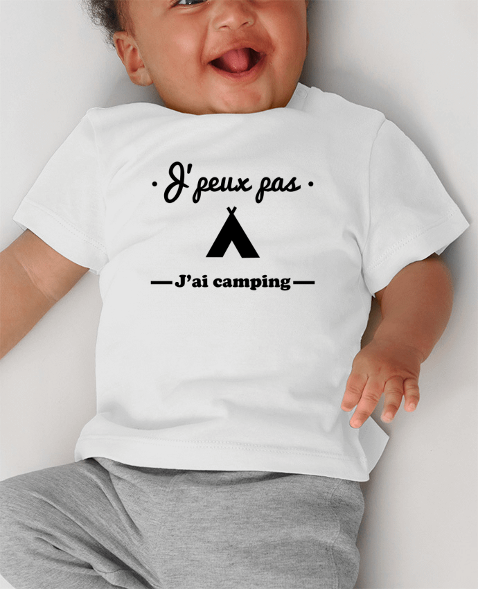 T-shirt bébé J'peux pas j'ai camping manches courtes du designer Benichan