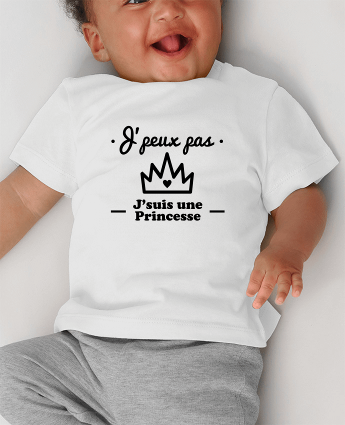 T-shirt bébé J'peux pas j'suis une princesse, humour, citations, drôle manches courtes du designer