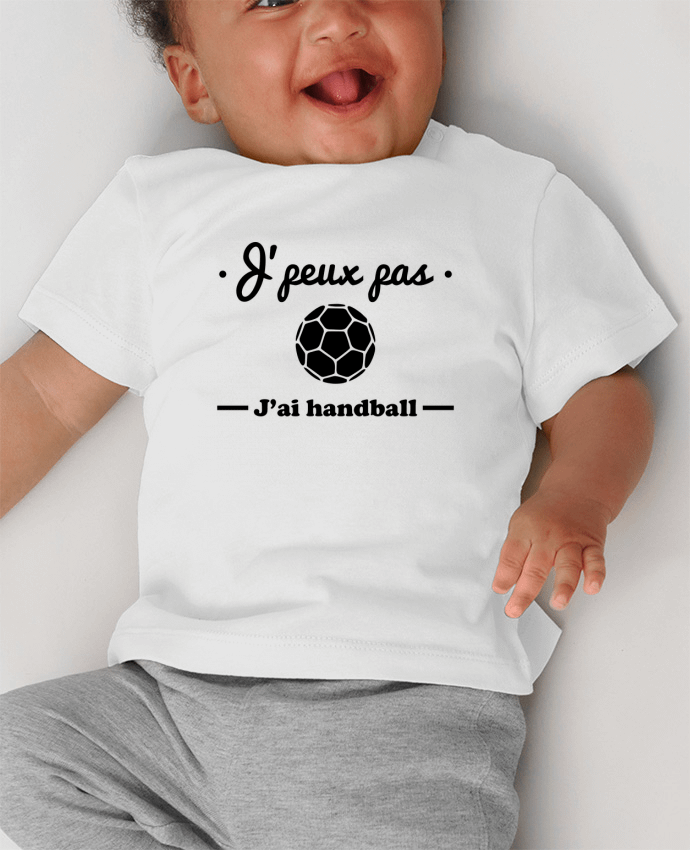 T-shirt bébé J'peux pas j'ai handball ,  tee shirt handball, hand manches courtes du designer Beni