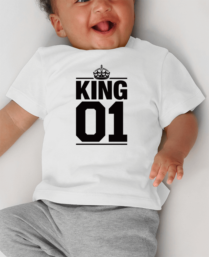 T-shirt bébé King 01 manches courtes du designer Freeyourshirt.com