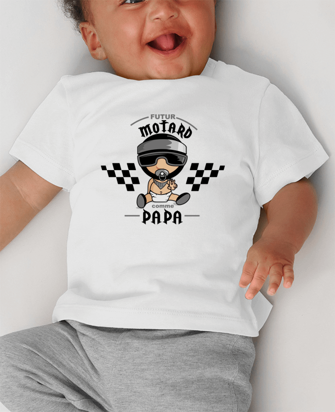 T-shirt bébé Futur Motard Comme Papa manches courtes du designer GraphiCK-Kids