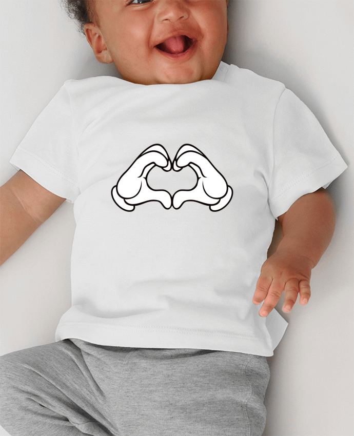 T-shirt bébé LOVE Signe manches courtes du designer Freeyourshirt.com