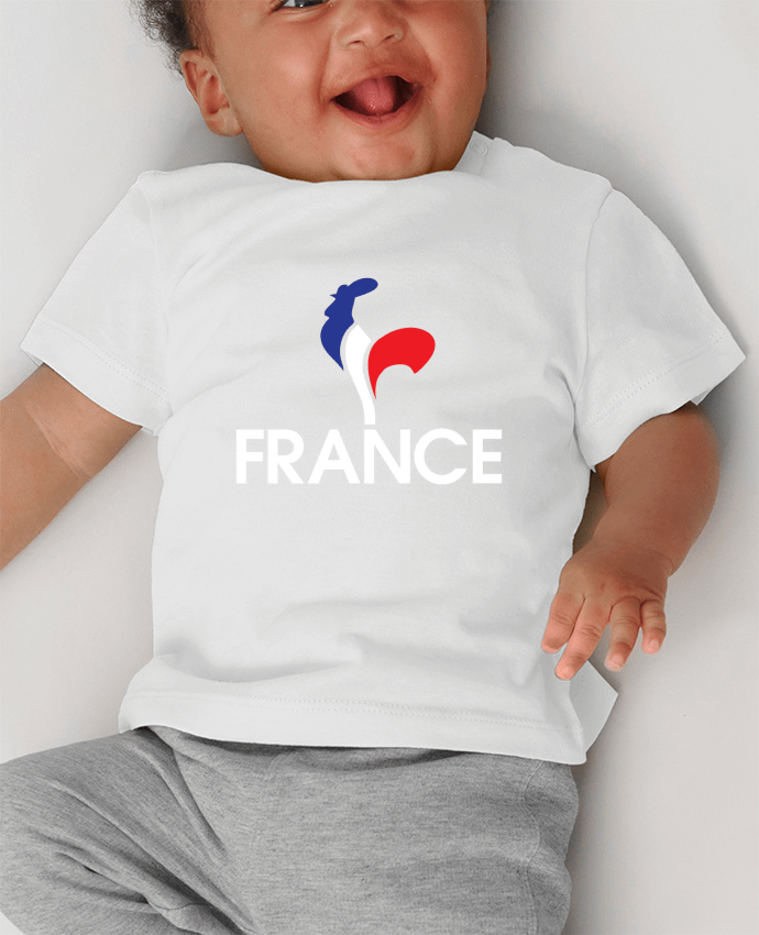 T-shirt bébé France et Coq manches courtes du designer Freeyourshirt.com