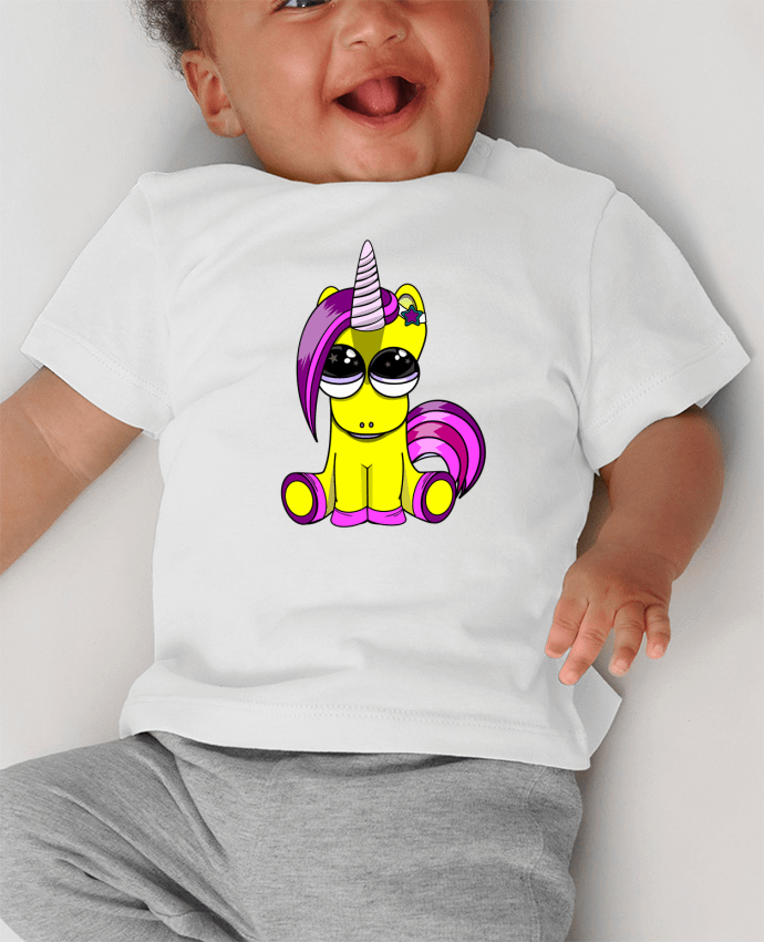 Camiseta Bebé Manga Corta con Botones a Presión bébé licorne manches courtes du designer SG LXXXIII