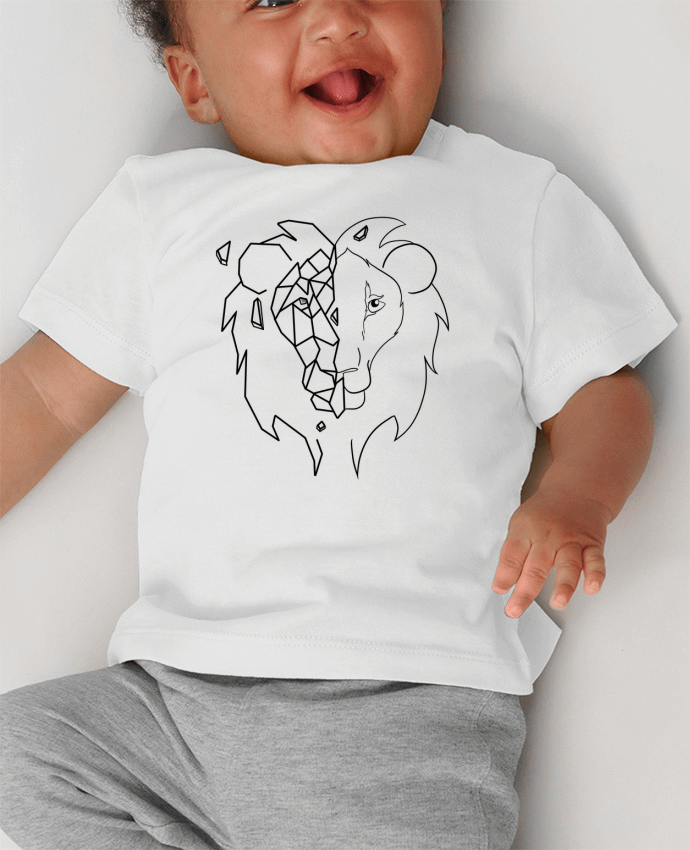 T-shirt bébé Tete de lion stylisée manches courtes du designer Tasca