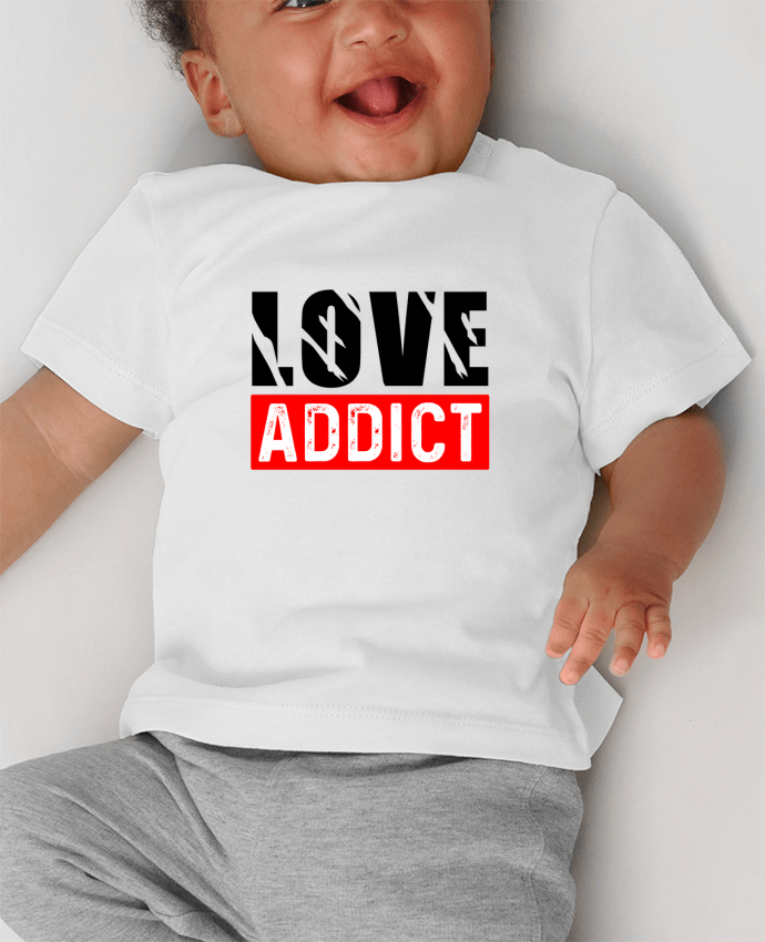 T-shirt bébé Love Addict manches courtes du designer Sole Tshirt