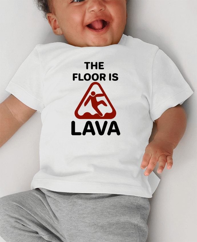Camiseta Bebé Manga Corta con Botones a Presión The floor is lava manches courtes du designer tunetoo