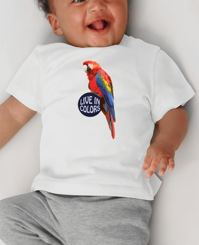 T-shirt bébé Perroquet - Live in colors manches courtes du designer justsayin