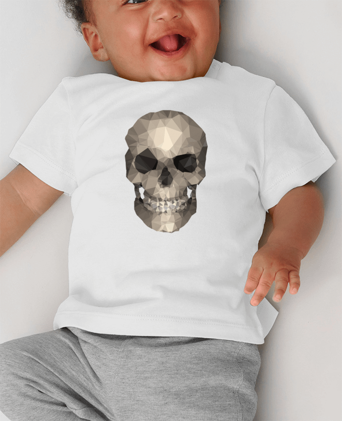 T-shirt bébé Polygons skull manches courtes du designer justsayin