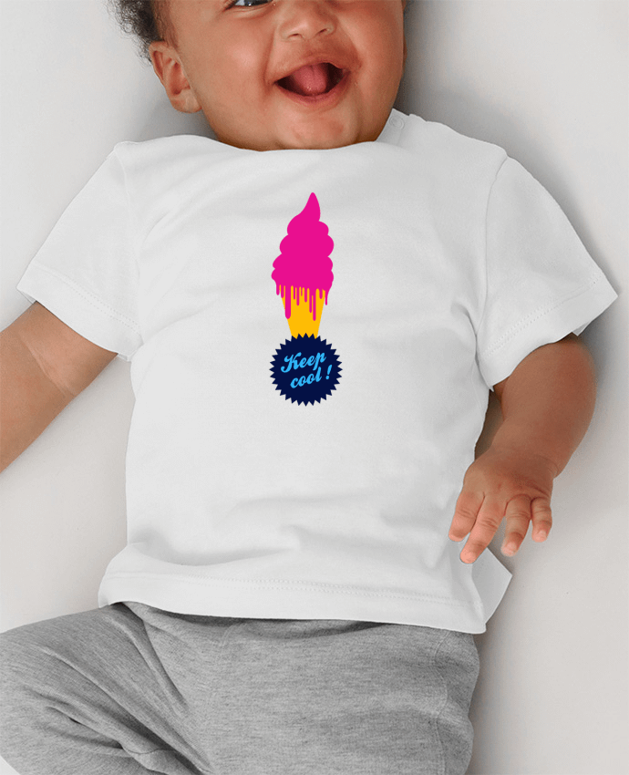 T-shirt bébé Ice cream Keep cool manches courtes du designer justsayin