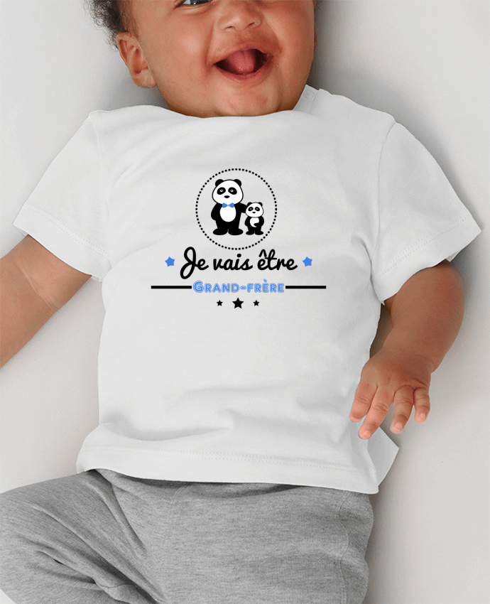 Camiseta Bebé Manga Corta con Botones a Presión Bientôt grand-frère - futur grand frère manches courtes du designer Benichan
