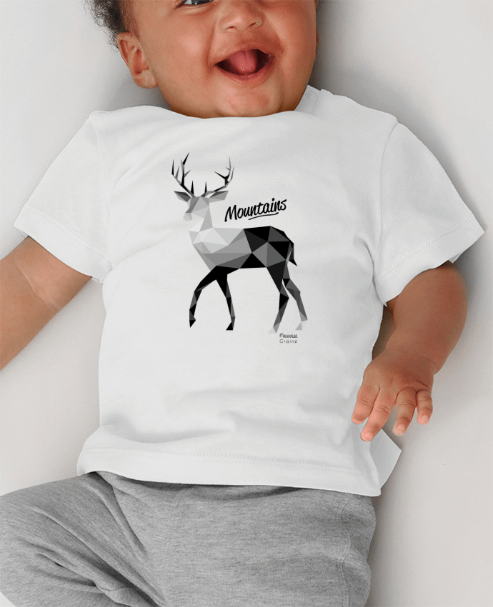 T-shirt bébé Mountains manches courtes du designer Mauvaise Graine