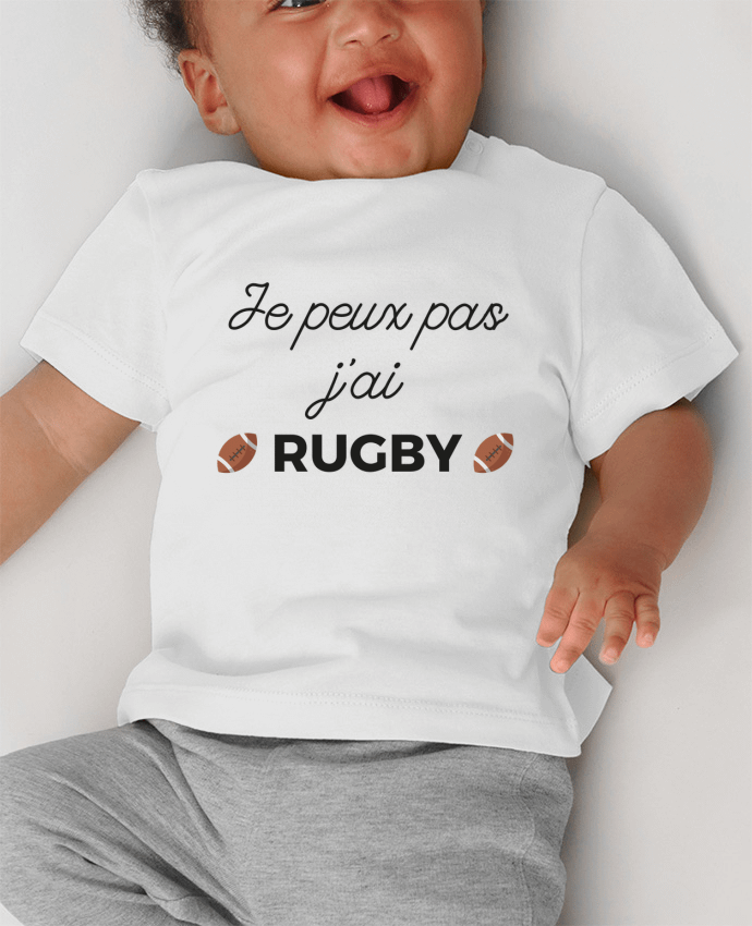 Camiseta Bebé Manga Corta con Botones a Presión Je peux pas j'ai Rugby manches courtes du designer Ruuud