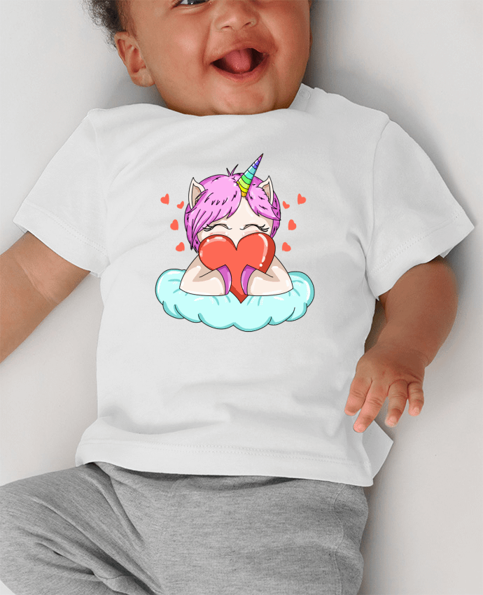 T-shirt bébé UnicornLove manches courtes du designer 