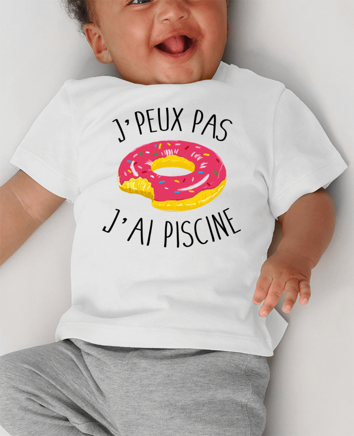 T-shirt bébé Je peux pas j'ai piscine manches courtes du designer FRENCHUP-MAYO