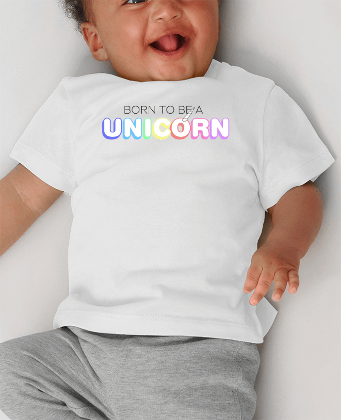T-shirt bébé Born to be a unicorn manches courtes du designer tunetoo